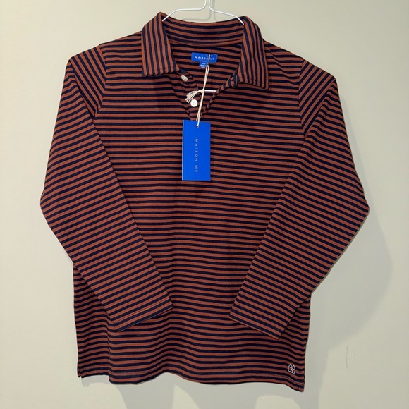 MAISON ME Boy's Cotton Striped Polo - Picture 1 of 9
